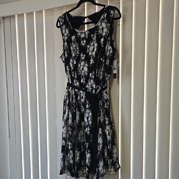 Lane Bryant Black and White Floral‎ Midi Dress Size 16 - Picture 3 of 11